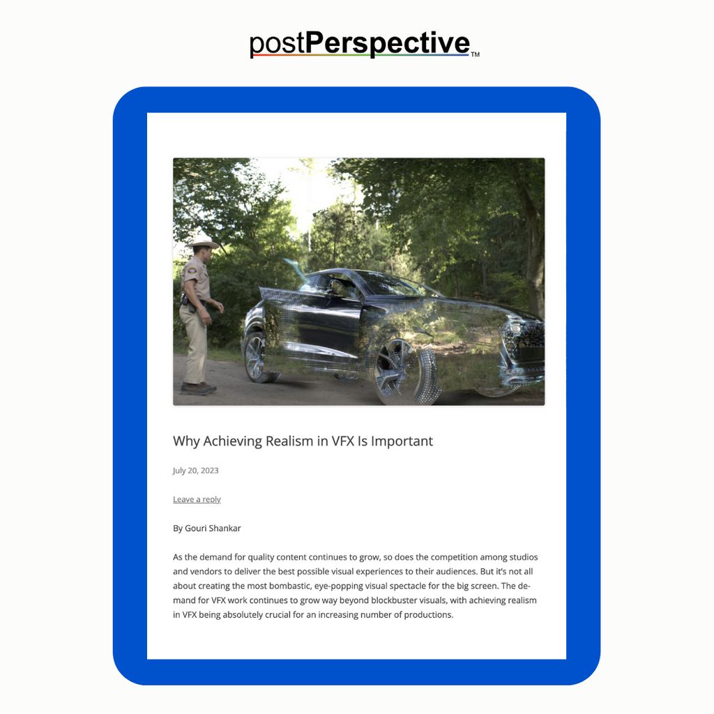 FutureWorks postPerspective article realism in VFX